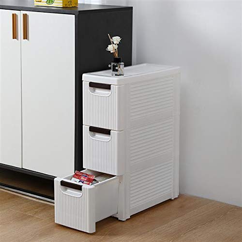 3-Tire Rolling Cart Organizer Unit with Wheels Narrow Slim Container Storage Cabinet for Bathroom Bedroom