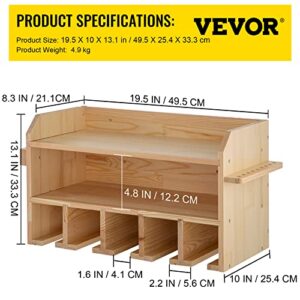 VEVOR Drill Charging Station, Power Tool Charging Station, 5 Drill Hanging Slots Drill Charging Station, 2-Shelf Cordless Drill Storage, Wall Mounted Power Drill Tool Storage Organizer Wooden