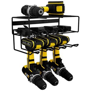 LULARINE 2 in 1 Large Power Tool Organizer Drill Holder Wall Mount Tool Storage Rack and Power Tool Holder