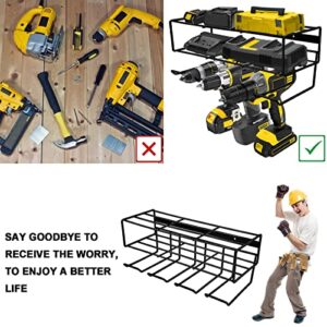 LULARINE 2 in 1 Large Power Tool Organizer Drill Holder Wall Mount Tool Storage Rack and Power Tool Holder