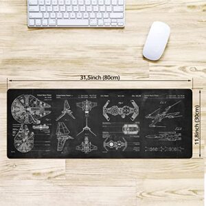 Spaceship Space Mouse mat, Sci-fi Control Console Display Desk Mat, Large Mouse pad for Desk, Gamer Mouse pad, Laptop Pad Mat, Gaming Accessories, Computer Accessories, Gaming Room Decor, SciFi Gift