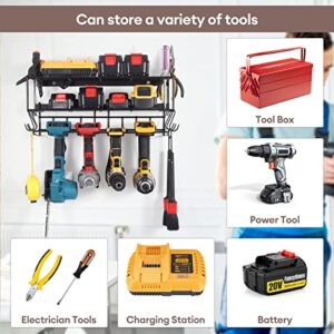 Power Tool Organizer, Multifunction Metal Floating Tool Wire Shelf Wall Mount, Garage Tool Storage Holder, Pegboard Cordless Tool Hanger, Electric Drill Rack for Part, Plier, Battery, Box, Screwdriver