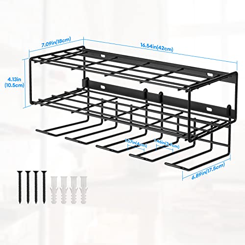 Power Tool Organizer, Multifunction Metal Floating Tool Wire Shelf Wall Mount, Garage Tool Storage Holder, Pegboard Cordless Tool Hanger, Electric Drill Rack for Part, Plier, Battery, Box, Screwdriver