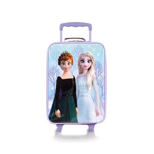 Disney Elsa Softside Luggage - 17 Inch Wheeled Rolling Suitcase Travel Trolley for Kids