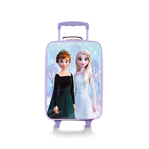 Disney Elsa Softside Luggage - 17 Inch Wheeled Rolling Suitcase Travel Trolley for Kids