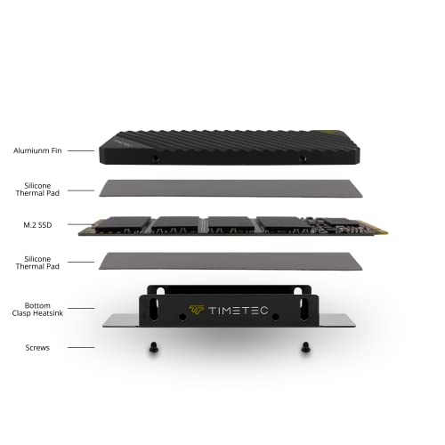 Timetec 1TB PCIe 4.0 Heatsink Gaming SSD NVMe PCIe Gen4x4 M.2 2280 3D NAND TLC 1000TBW SLC Cache Read/Write Speed Up to 5,100/4,700 MB/s Internal Solid State Drive for PS5, PC Desktop