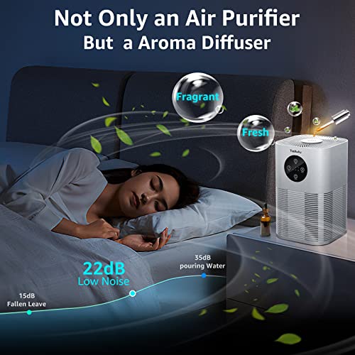 Air Purifiers for Pet,Tailulu Home Air Cleaner For Bedroom up to 600 sq.ft 22db with Fragrance Sponge for Dust Smoke Pollen Dander Hair Smell and Pet Odor, Small Air Cleaner for Office Living Room