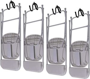 auxphome 4 pack chair storage rack, wall mounted folding chairs organizer and hanger, garage storage tool organizer rack tools garage organization wall mount rack hanger for home, garage, no chair