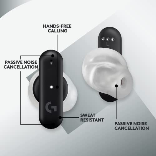 Logitech G FITS True Wireless Gaming Earbuds, Custom Molded Fit, Lightspeed + Bluetooth, Four Beamforming Microphones, PC, Mac, PS5, PS4, Mobile, Nintendo Switch - Black