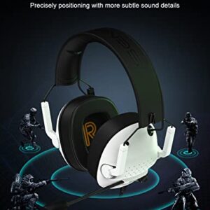 SENZER SG500 Surround Sound Pro Gaming Headset with Noise Cancelling Microphone - Detachable Memory Foam Ear Pads - Portable Foldable Headphones for PC, PS4, PS5, Xbox One, Switch - White