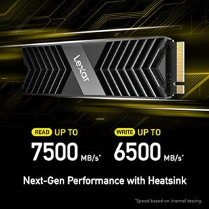 Lexar Professional 2TB NM800 PRO with Heatsink M.2 2280 PCIe Gen4x4 NVMe SSD, Read Speeds Up to 7500MB/s, for Gamers and Creators (LNM800P002T-RN8NG) Solid State Drive