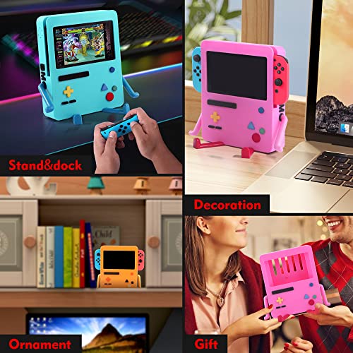 GRAPMKTG Charging Stand for Nintendo Switch Accessories Portable Dock Compatible for Nintendo Switch OLED Cute Case Decor Gift Men Women Kids Orange