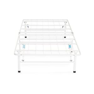 Amazon Basics Foldable Metal Platform Bed Frame with Tool Free Setup, 14 Inches High, Twin, White