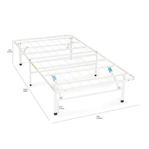 Amazon Basics Foldable Metal Platform Bed Frame with Tool Free Setup, 14 Inches High, Twin, White