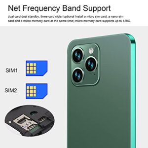 iP14 Pro Max Unlocked Smartphone for Android 11, 6.1" Unlocked Cell Phone, FHD Face ID 4GB 64GB 128GB Expansion, Dual SIM, 4000mAh, 8MP 16MP Dual Camera, T Mobile,for Verizon Supported(Dark Green)