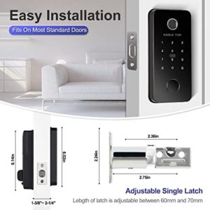 Smart Lock, eagletop Door Locks with Keypads, Keyless Entry Door Lock|Fingerprint Door Lock, APP Control, Auto Lock & Anti Peep Code, Bluetooth Smart Door Locks for Homes/Office/Apartment, Black