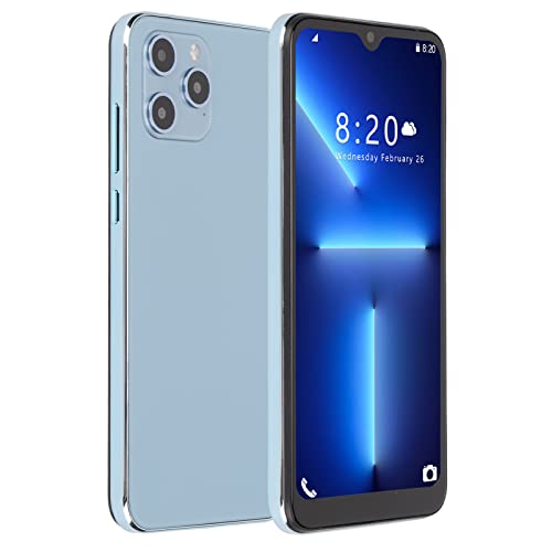 i13 Pro Max Smartphone Unlock 4G, 6.1inch IPS HD Cell Phone for Android 11, Smart Phone Face Unlocking, 4GB+64G, WiFi,GPS, 4000mAh Battery, Gifts for Seniors Kids Backup Phone(Blue)