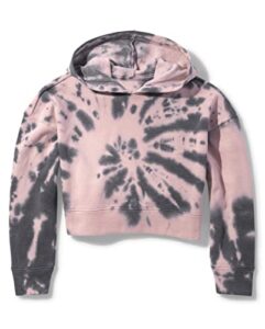 sugar & jade girls' teen long sleeve pull over hoodie sweatshirt, pale blush, small