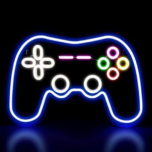 zwoos neon sign for wall decor, gamepad neon light for gamer room decor, led gaming neon light, usb powered (a)