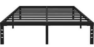 tooyyer 18inch high california king bed frame 2500 lbs steel slat support heavy duty mattress foundation no box spring needed non-slip support and noise free black