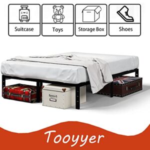 Tooyyer 18inch High California King Bed Frame 2500 lbs Steel Slat Support Heavy Duty Mattress Foundation No Box Spring Needed Non-Slip Support and Noise Free Black