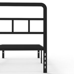 Maenizi Twin Bed Frames with Headboard, 14 Inch Twin Bed Frames No Box Spring Needed Support Up to 2500 lbs, Noise Free, Easy Assembely, Black