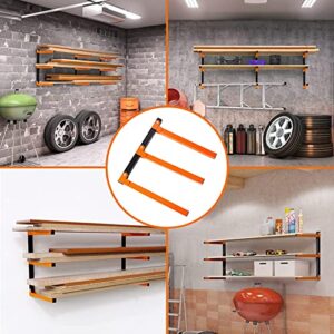 Stormann Lumber Storage, Wood Organizer, Wall Mounted Metal Rack with 3 Level, Pack of 4