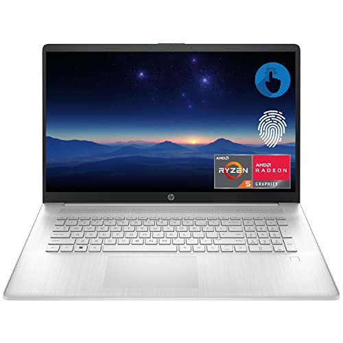 HP 17 Laptop, 17.3" HD+ Touchscreen, AMD Ryzen 5 5625U, 16GB DDR4 RAM, 1TB PCIe SSD, Wi-Fi, Backlit Keyboard, Fingerprint Reader, HDMI, Windows 11 Home, Silver¡­