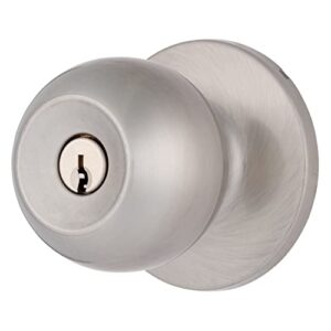 brinks – transitional keyed entry ball door knob, satin nickel - designed for traditional and transitional homes and blends seamlessly with interior décor (e2415-119)