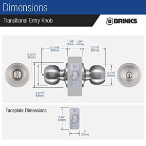 BRINKS – Transitional Keyed Entry Ball Door Knob, Satin Nickel - Designed for Traditional and Transitional Homes and Blends Seamlessly with Interior Décor (E2415-119)