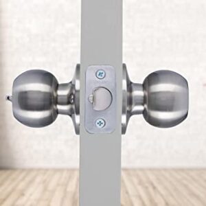 BRINKS – Transitional Keyed Entry Ball Door Knob, Satin Nickel - Designed for Traditional and Transitional Homes and Blends Seamlessly with Interior Décor (E2415-119)