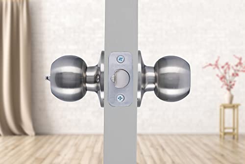 BRINKS – Transitional Keyed Entry Ball Door Knob, Satin Nickel - Designed for Traditional and Transitional Homes and Blends Seamlessly with Interior Décor (E2415-119)