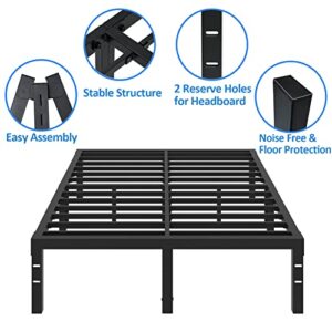 FUIOBYVV King Bed Frame, 14 Inch Heavy Duty Metal Platform Bed Frame King Size Support Up to 3500 lbs, No Box Spring Needed/No Shaking/Steel Slat Support/Noise Free/Easy Assembly