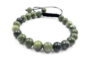 shnaya jewels aaa green jade natural healing power gemstone crystal beads unisex adjustable macrame bracelets 8mm