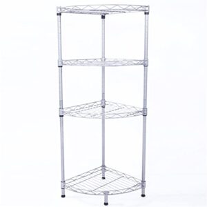 tuklye 4 tier corner storage shelves wire shelving unit metal shelf steel storage rack for laundry bathroom kitchen pantry closet 11.81" l x 11.81" w x 35.43" h