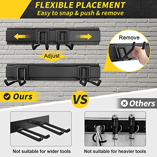 UUP Garage Tool Organizer Wall Mount 48 Inches Garden Tool Organizer Adjustable Shovel Holder Wall Mount Holds 440lbs, Alloy Steel Garage Wall Organizer for Rake Mop Shovel Snowboard