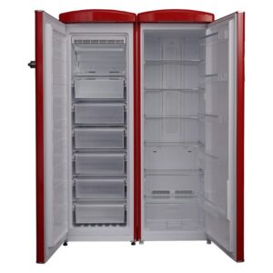 Conserv 24 inch Frost Free Retro Refrigerator-Freezer Set (Red)