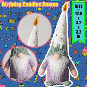 unanscre Birthday Gnomes Plush Elf Decoration - 4PCS Happy Birthday Handmade Swedish Tomte Dolls, Cute Scandinavian Gnomes for Home Farmhouse Table Ornament, Party Favor Gifts, Tiered Tray Decor