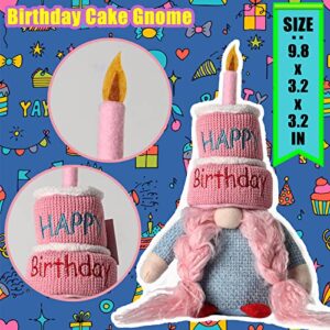 unanscre Birthday Gnomes Plush Elf Decoration - 4PCS Happy Birthday Handmade Swedish Tomte Dolls, Cute Scandinavian Gnomes for Home Farmhouse Table Ornament, Party Favor Gifts, Tiered Tray Decor