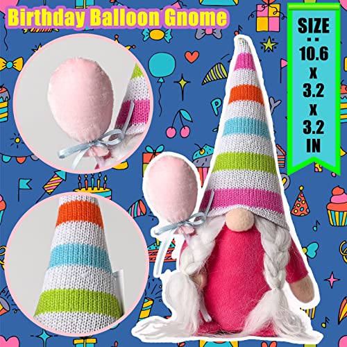 unanscre Birthday Gnomes Plush Elf Decoration - 4PCS Happy Birthday Handmade Swedish Tomte Dolls, Cute Scandinavian Gnomes for Home Farmhouse Table Ornament, Party Favor Gifts, Tiered Tray Decor