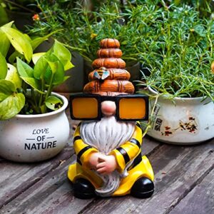 Joint Honglin Gnome Garden Statues and Figurines Outdoor - Sunglasses Funny Gnome Solar Light Outdoor Sculptures Cute Outdoor Decor for Yard Lawn (Sunglasses Gnome)