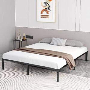 NEW JETO Metal Bed Frame-Simple and Atmospheric Metal Platform Bed Frame, Storage Space Under The Bed Heavy Duty Frame Bed, Durable King Size Bed Frame, Suitable for Bedroom, King