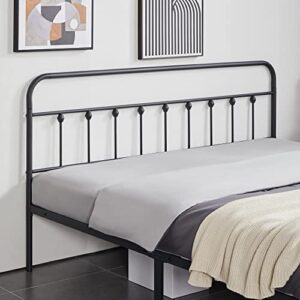 Yaheetech Classic Metal Platform Bed Frame Mattress Foundation with Victorian Style Iron-Art Headboard/Footboard/Under Bed Storage/No Box Spring Needed/King Size Black