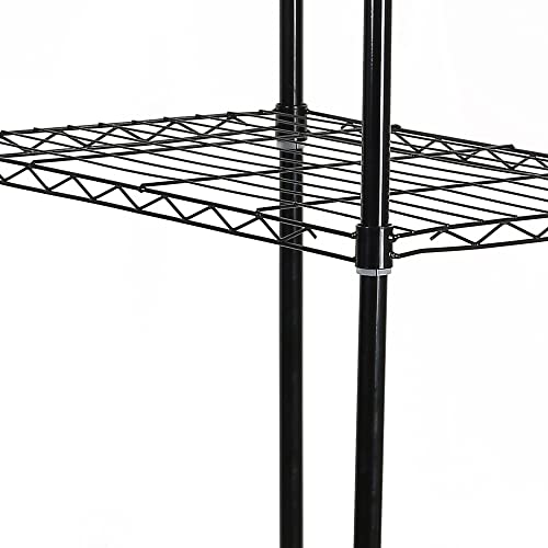 LEEJAY 5 Tier Black Wire Shelving Unit, Heavy-Duty Standing Storage Metal Shelf Rack for Bathroom Kitchen,Garage 20.87" W*13.78" D*61.02" H