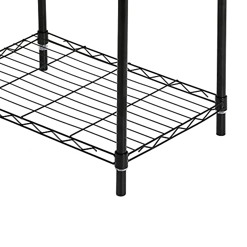 LEEJAY 5 Tier Black Wire Shelving Unit, Heavy-Duty Standing Storage Metal Shelf Rack for Bathroom Kitchen,Garage 20.87" W*13.78" D*61.02" H