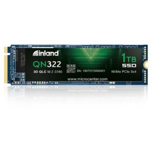 inland qn322 1tb nvme m.2 2280 pcie gen 3.0x4 3d nand ssd internal solid state drive, pcie express 3.1 and nvme 1.4 compatible (500 gb)