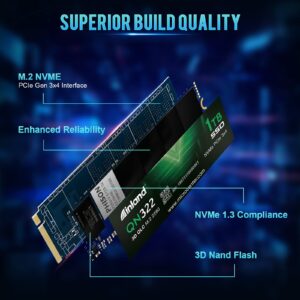 INLAND QN322 1TB NVME M.2 2280 PCIe Gen 3.0x4 3D NAND SSD Internal Solid State Drive, PCIe Express 3.1 and NVMe 1.4 Compatible (500 GB)