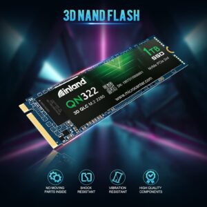 INLAND QN322 1TB NVME M.2 2280 PCIe Gen 3.0x4 3D NAND SSD Internal Solid State Drive, PCIe Express 3.1 and NVMe 1.4 Compatible (500 GB)