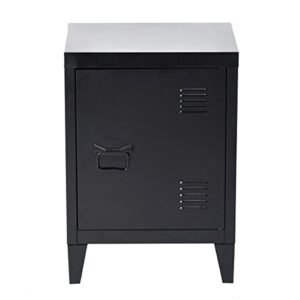 homy casa inc graves solo storage lockers, metal black nightstand, metal cabinet-black