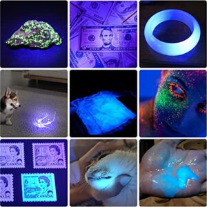 DARKBEAM UV Blacklight 365 Flashlight Rechargeable USB Woods lamp, Handheld LED Ultraviolet Black Light 370nm Portable Pocket with Clip, Detector for Pet Urine, Stains, Gem, Rocks, Money, Resin Curing